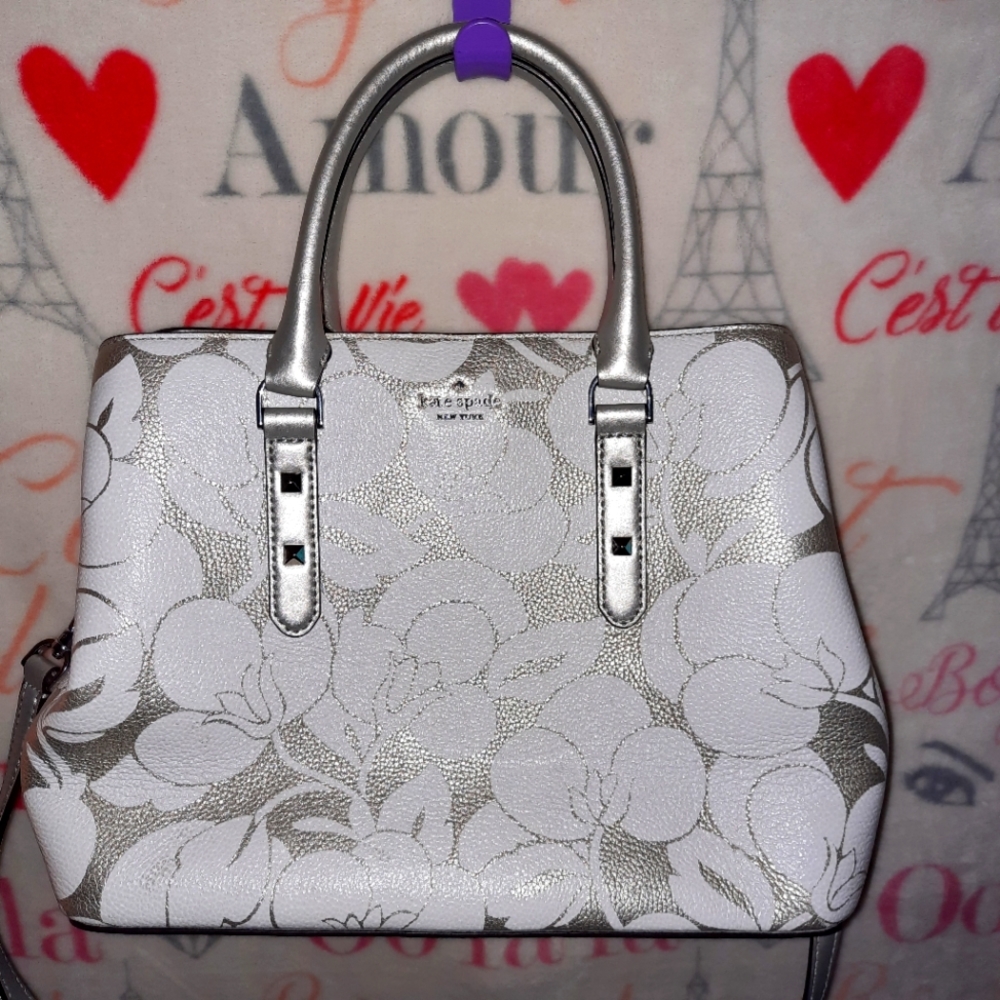 Kate Spade Metallic Floral Satchel